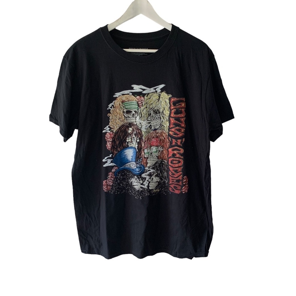 Guns N' Roses Stacked Skulls Black Graphic Band T Shirt GNR Mens Small Large, XL